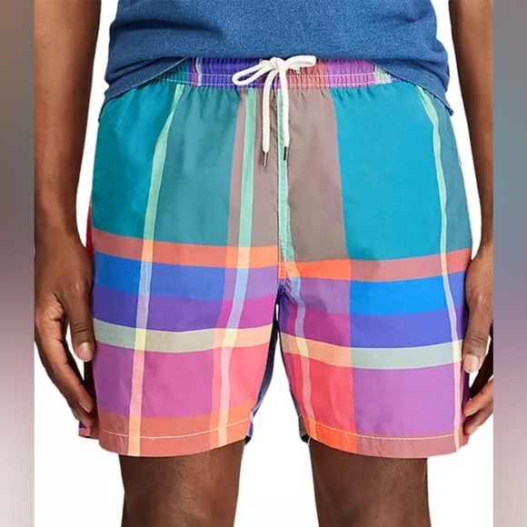Polo Ralph Lauren Other - Polo Ralph Lauren 5.75-Inch Plaid Traveler Classic Swim Trunk